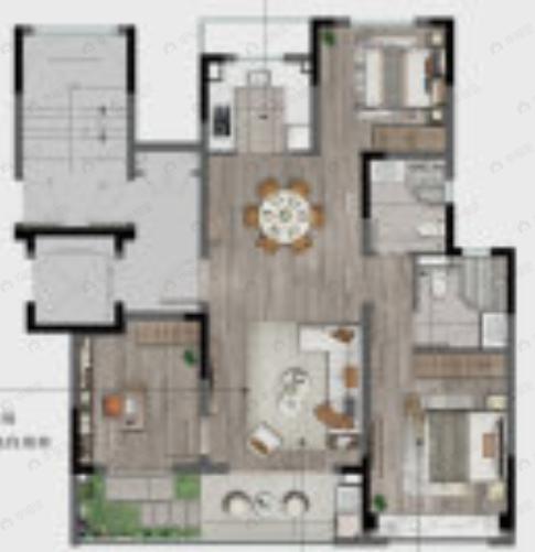 未来城市幸福里3室2厅2卫户型图