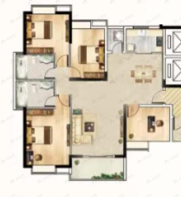 增城一品山湖4室2厅2卫户型图