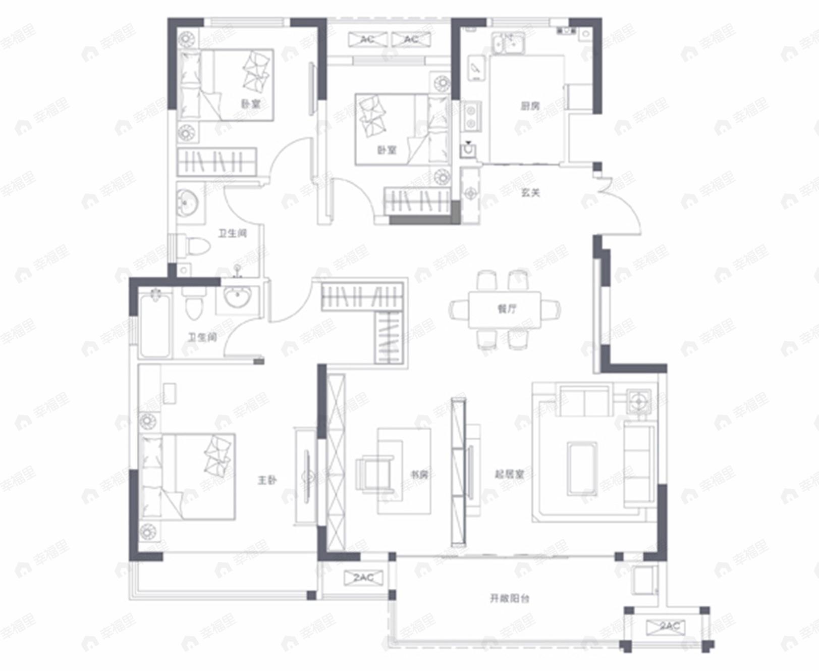 永丰乐境3室2厅2卫户型图
