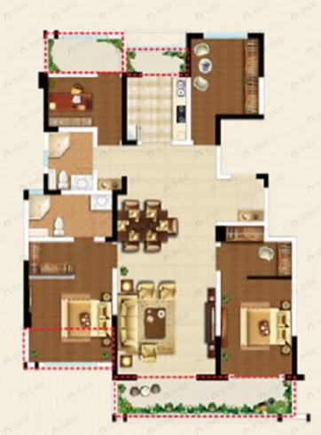 泛亚城邦4室2厅2卫户型图