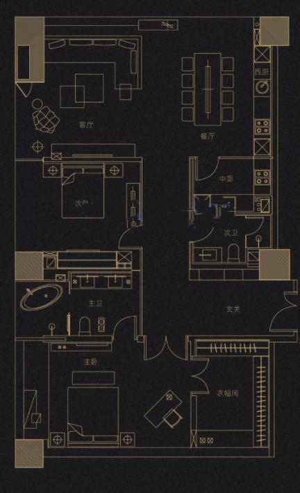 赛里斯壹号2室2厅2卫户型图