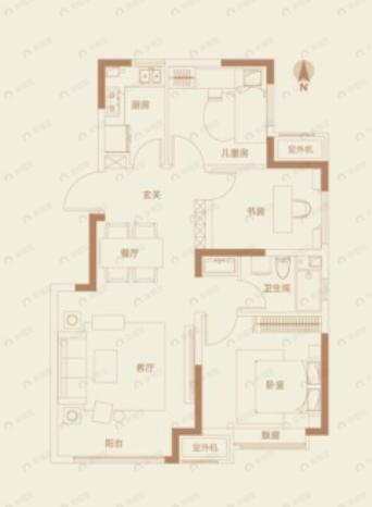 天安象屿智慧城都城3室2厅1卫户型图