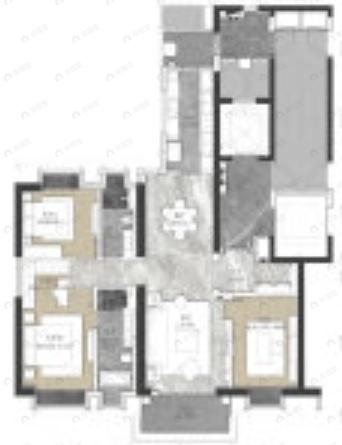 华润万象城幸福里3室2厅2卫户型图