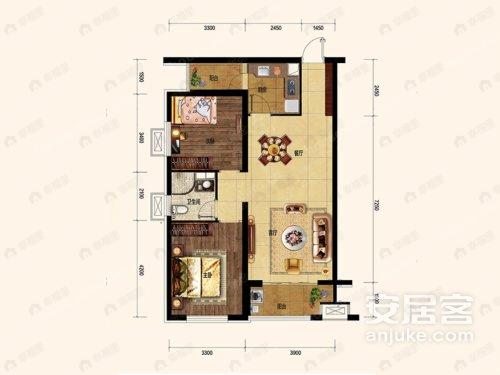 2室2厅1卫建面97平户型图