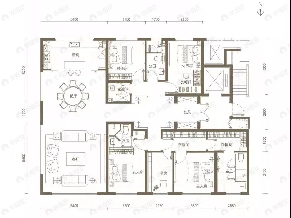 石榴春和景明4室2厅3卫户型图