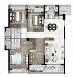 桐韵家园3室2厅2卫户型图