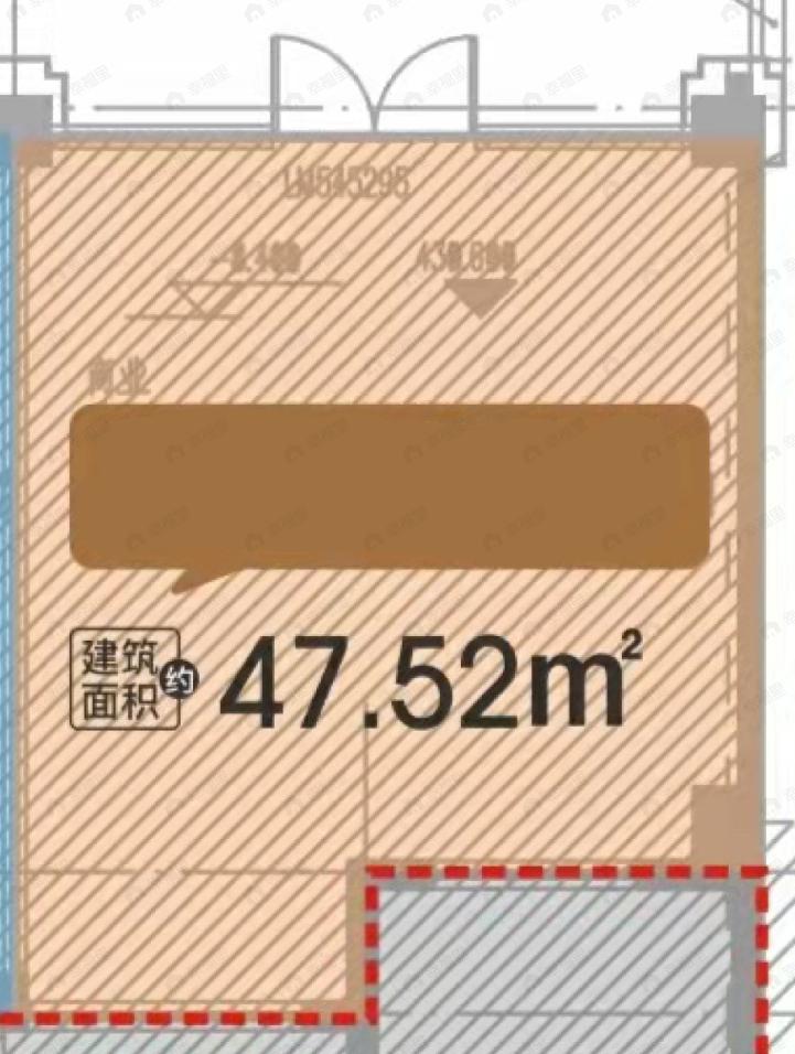 1室建面47平北户型图