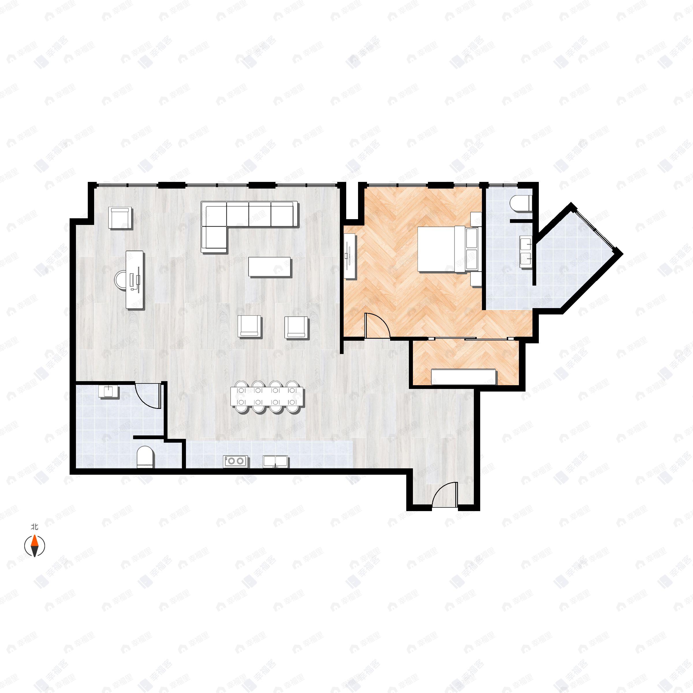 2室2厅2卫建面213平北户型图
