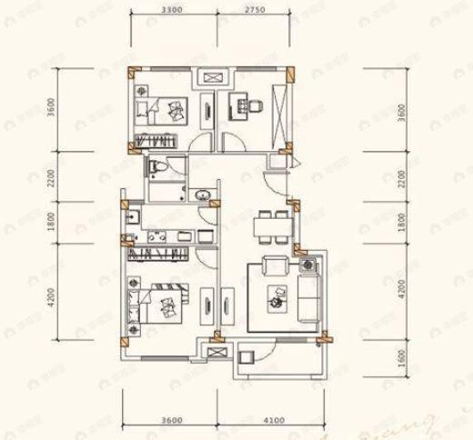 金阳南山里3室2厅1卫户型图