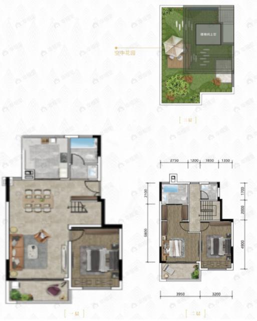 3室2厅3卫建面145平户型图