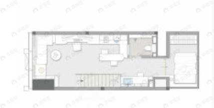 1室1厅1卫建面50平户型图