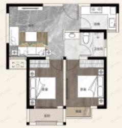 商都阜园2室1厅1卫户型图