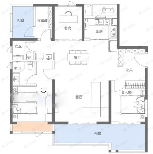 融创城4室2厅2卫户型图