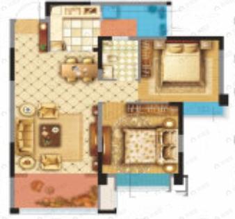 嘉和世纪城2室2厅1卫户型图