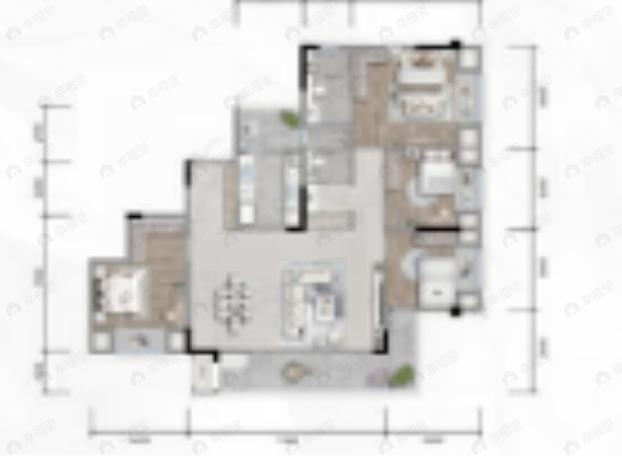 朗诗熙樾府4室2厅2卫户型图