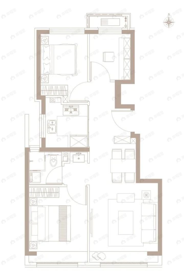 丰禾嘉会3室2厅1卫户型图