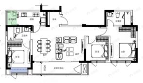 蜀道翰文府3室2厅2卫户型图