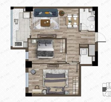 御东联2室2厅1卫户型图