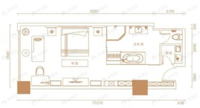 瑞禧公馆1室1厅1卫户型图
