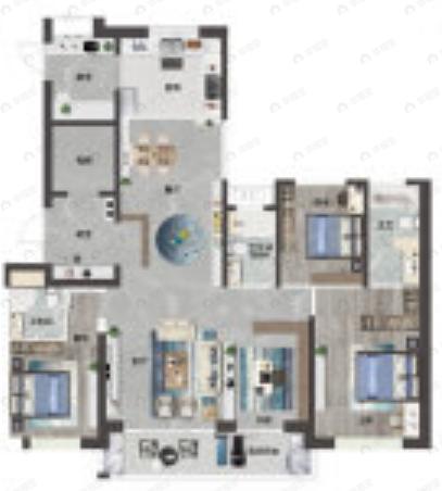 越秀汉阳星汇云锦4室2厅3卫户型图