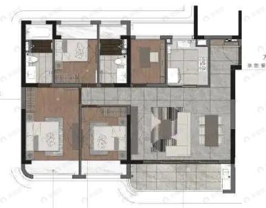 中国铁建花语云萃华庭4室2厅2卫户型图