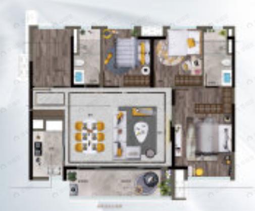 阳光城檀府4室2厅2卫户型图