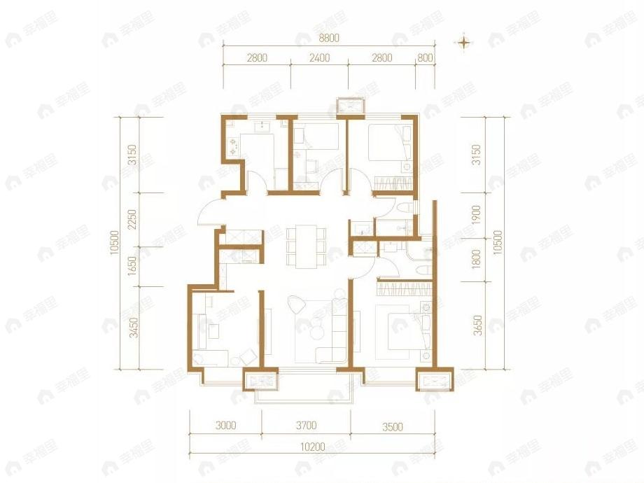 顺义臻珑府4室2厅2卫户型图