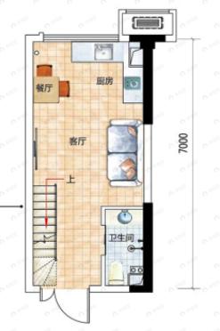 2室2厅1卫建面35平户型图