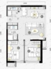 金地金城领峯2室2厅1卫户型图