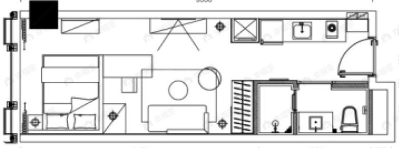 重庆时代中心1室1厅1卫户型图