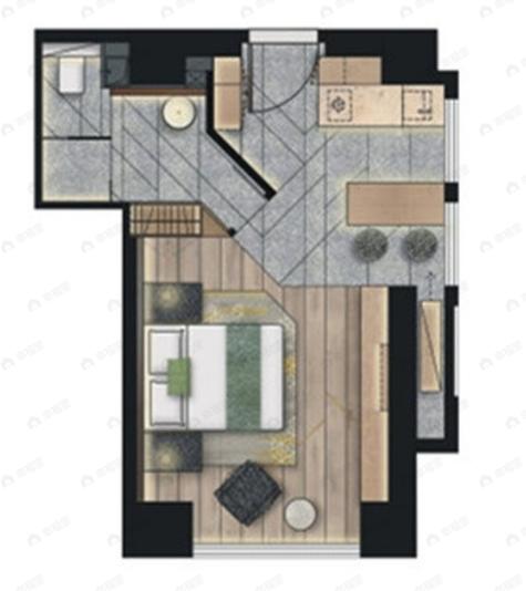 梧桐公寓1室1厅1卫户型图