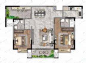 地铁中建君和城2室2厅2卫户型图