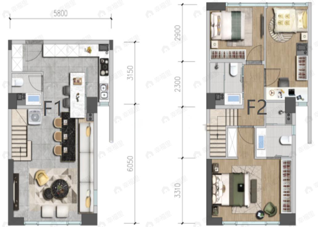 莱安领域3室2厅3卫户型图