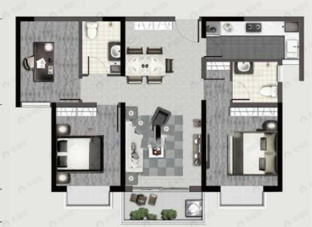 首创禧悦春城3室2厅2卫户型图