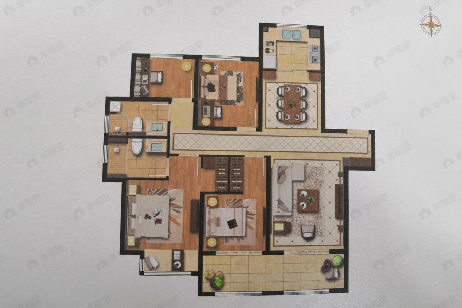 4室2厅2卫建面125平户型图