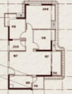 3室2厅1卫建面90平户型图
