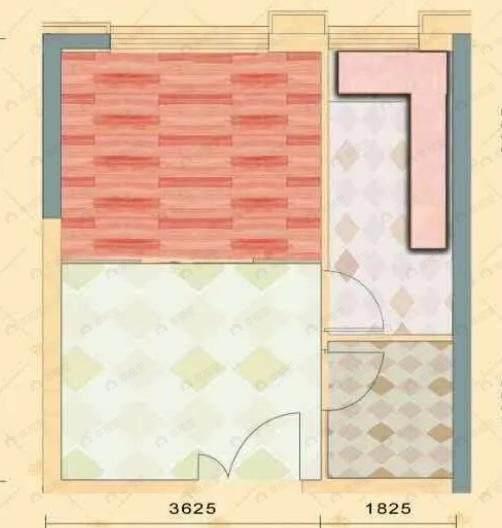 富海公馆1室1厅1卫户型图