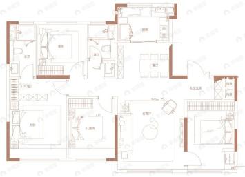 济南历下金茂府4室2厅2卫户型图