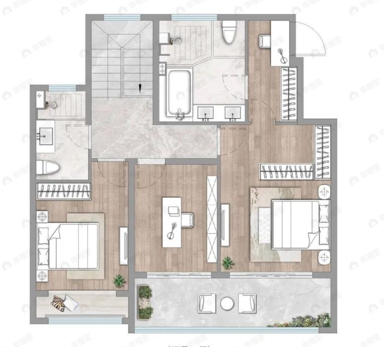 4室2厅3卫建面180平户型图