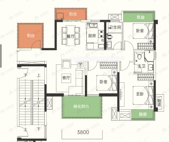 中建邕和府3室2厅2卫户型图