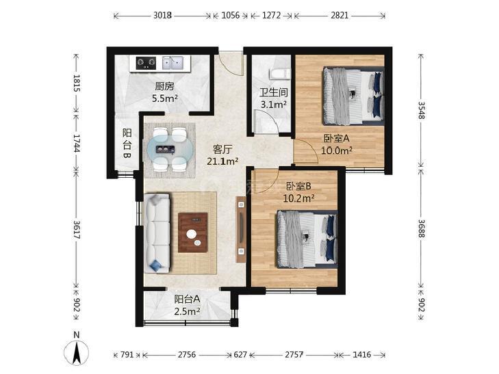整租·北辰福第(北区)