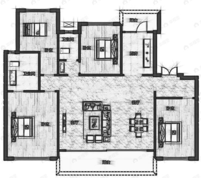中南樾府4室2厅2卫户型图