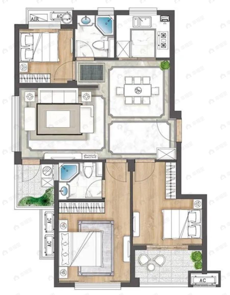 广瑞沁园3室2厅2卫户型图