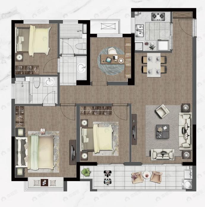 德信星宸4室2厅2卫户型图