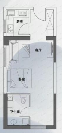 云峰国际1室1厅1卫户型图