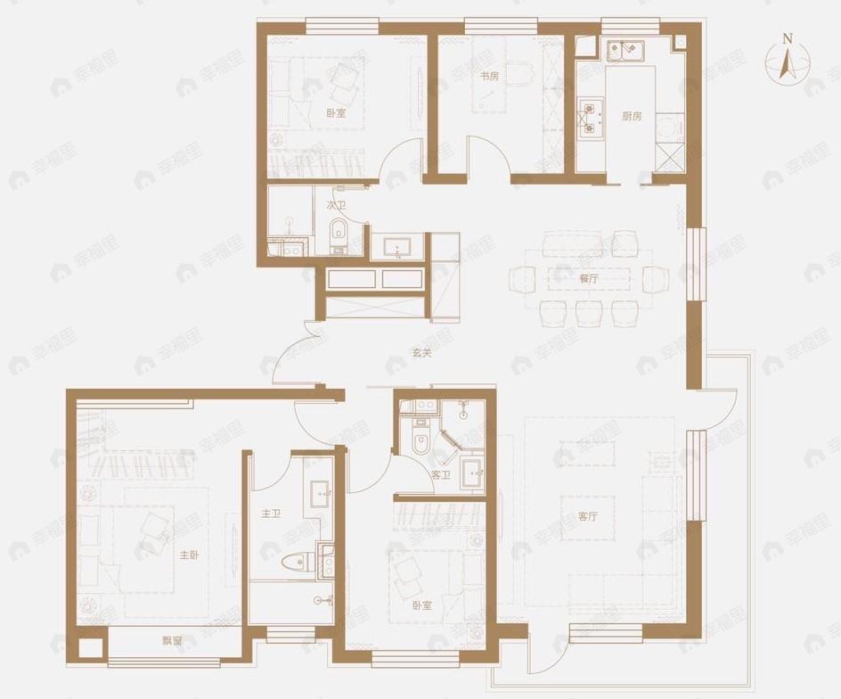 合生东三金茂府4室2厅3卫户型图