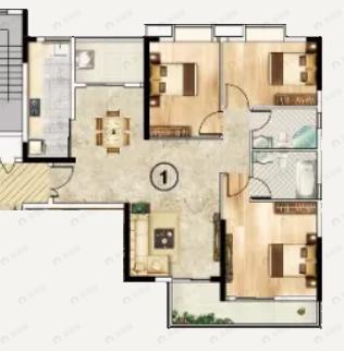 增城一品山湖3室2厅2卫户型图