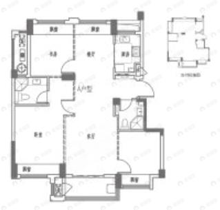 祥生云溪花苑3室2厅2卫户型图