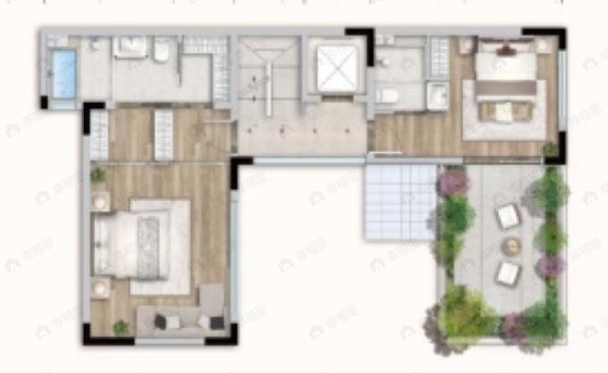 金茂国际新城5室3厅6卫户型图
