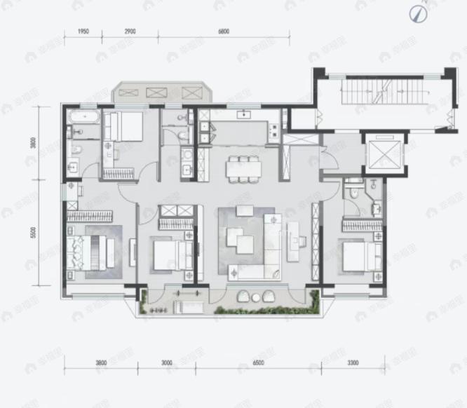 国祥源境4室2厅3卫户型图